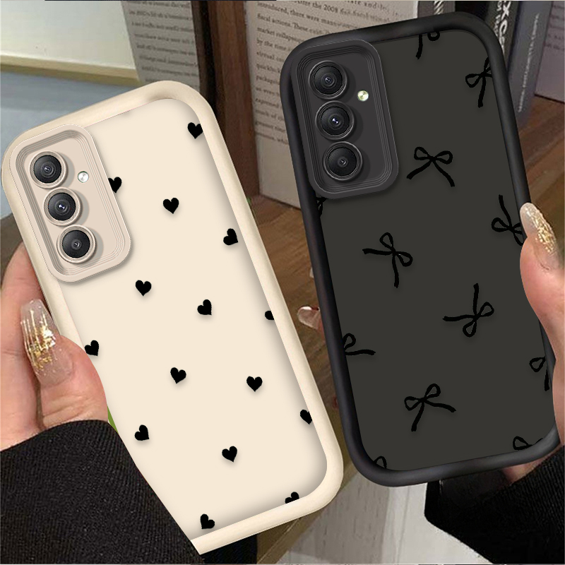 Phone Cases Android - Black Love Heart Bowknot Case for