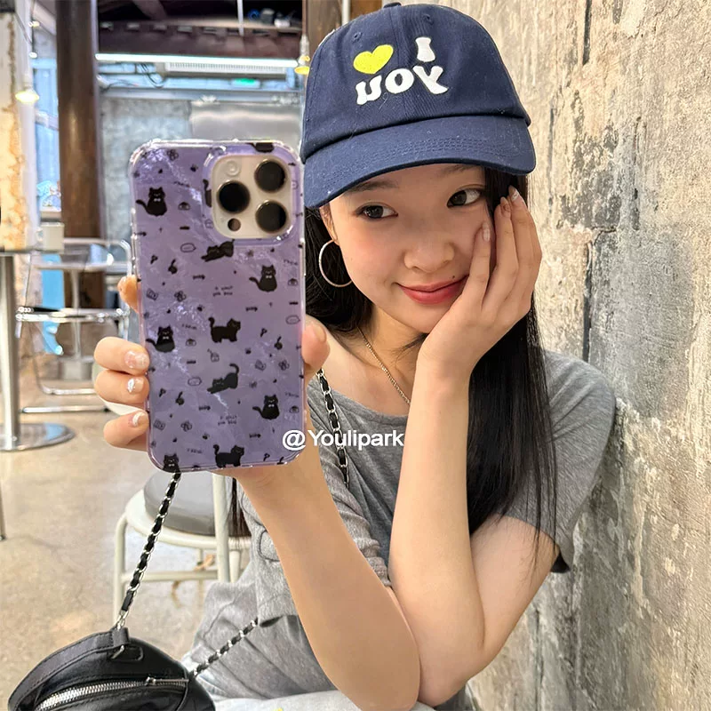 Phone Cases Purple - Ins Cute Girl Flower Purple Full