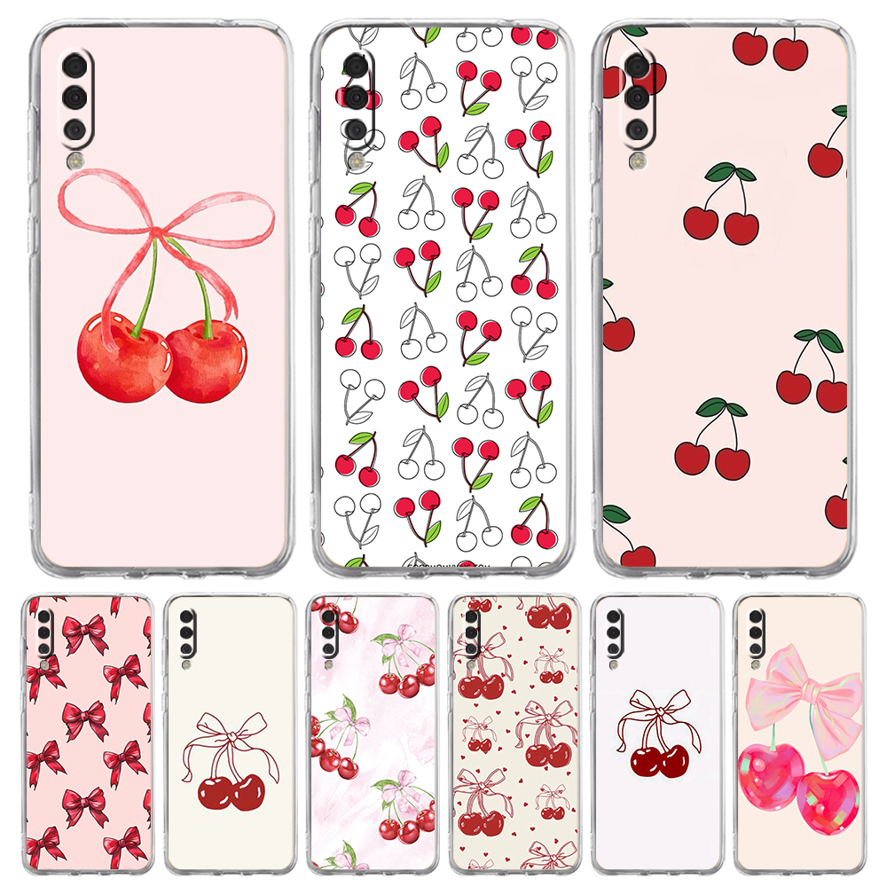 Phone Cases Burga - Cute Cherry Bow Phone Case For
