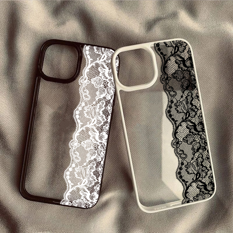 Phone Cases Vintage - Vintage Scalloped Lace Clear Phone Case