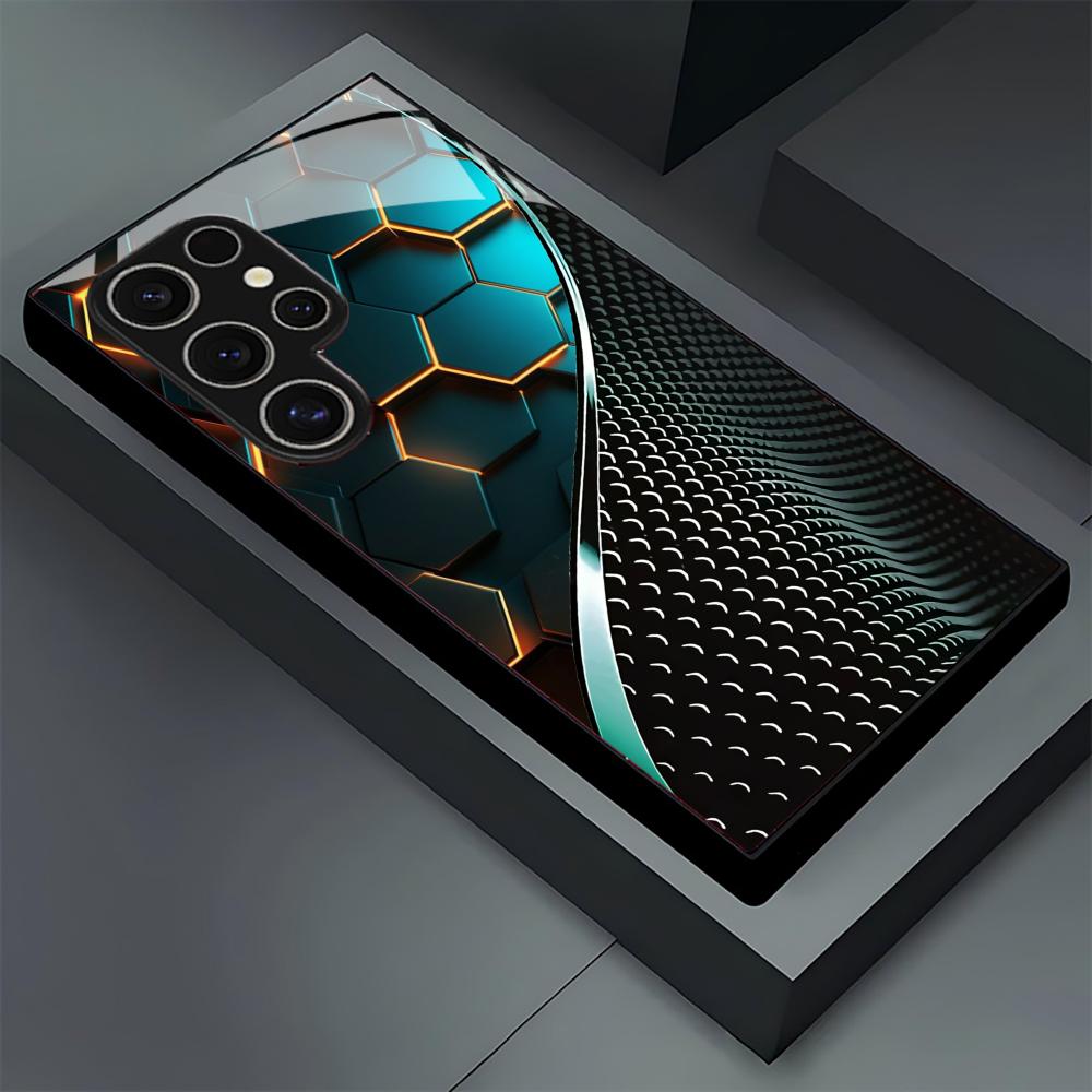 Phone Cases For Samsung S22 - Creative Honeycomb Wood Pattern glass Phone
