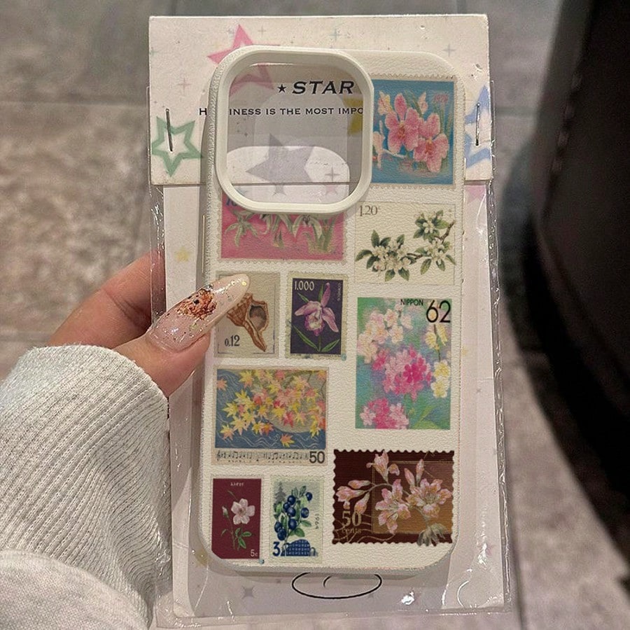 Phone Cases Vintage - Vintage Printed Stamps Lichee Pattern Case