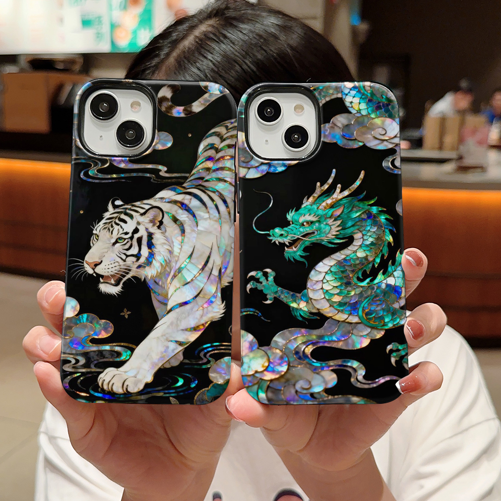 Phone Cases Like Loopy - Stylish Tiger Dragon Marble Texture Printed