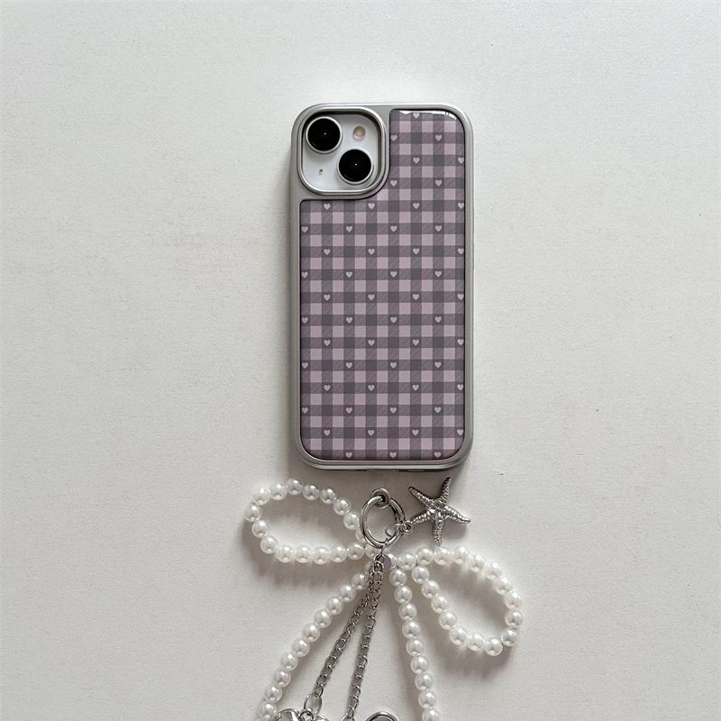 Pink Purple Heart-Shaped Check – обзор и цена Phone Cases Purple