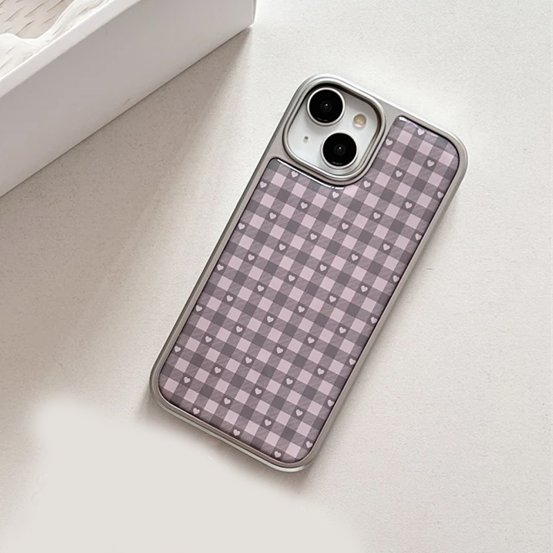 Pink Purple Heart-Shaped Check – обзор и цена Phone Cases Purple