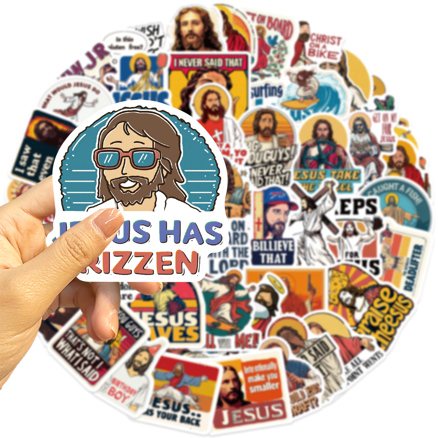 50pcs Funny Jesus Graffiti Sti – обзор и цена Phone Cases Jesus