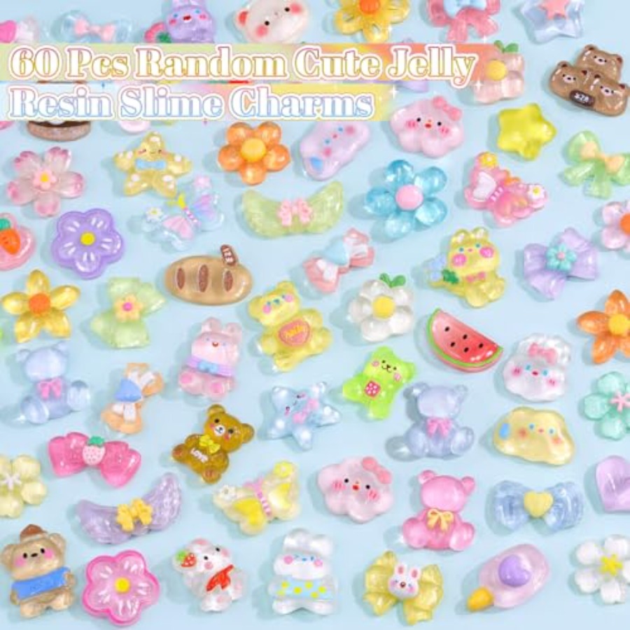 60PCS Slime Charms Cute Jelly  – обзор и цена Phone Cases Junk