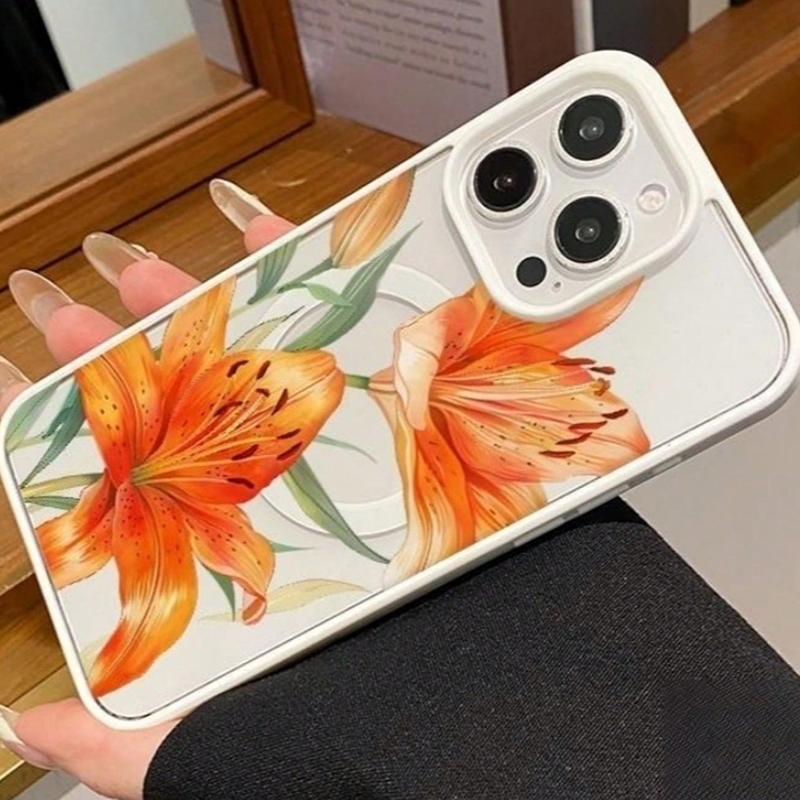 Orange Lily-Patterned Magnetic – обзор и цена Phone Cases With Magsafe