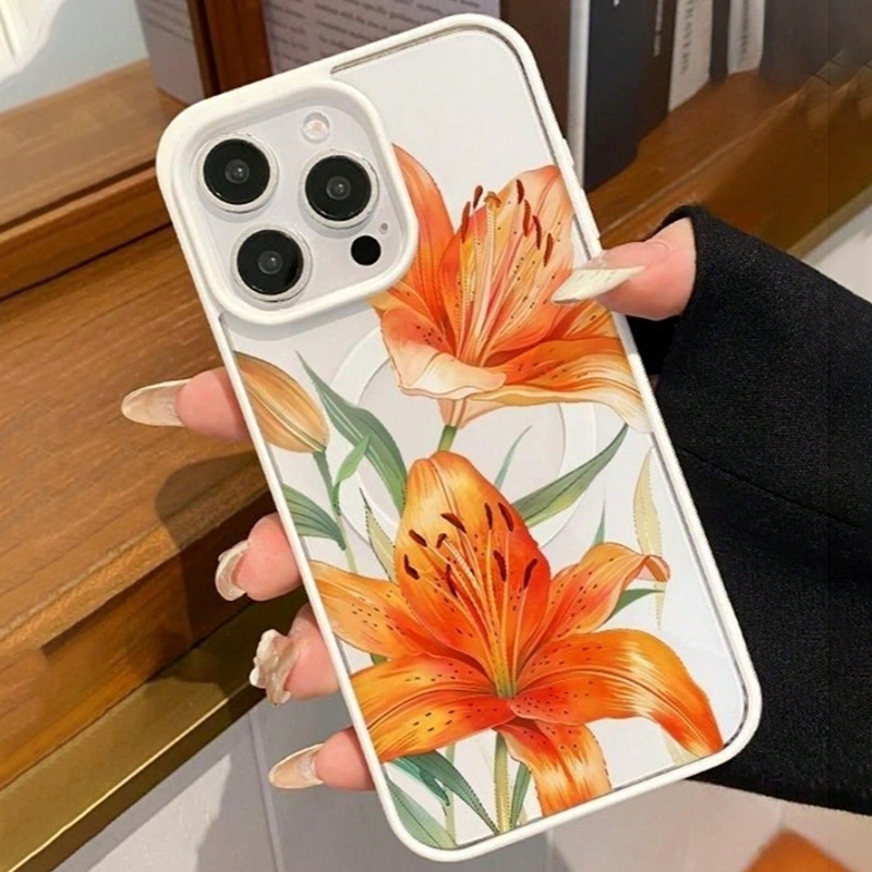 Orange Lily-Patterned Magnetic – обзор и цена Phone Cases With Magsafe